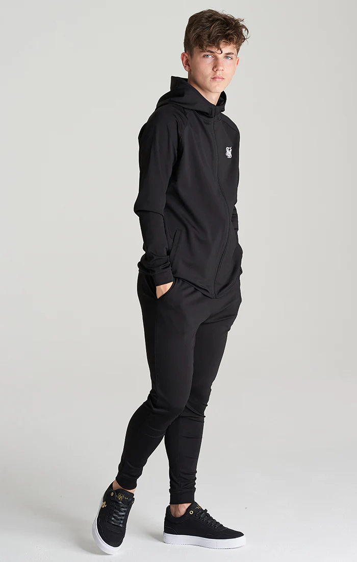 Boys Black Essential Zip Thru Hoodie - Image 5