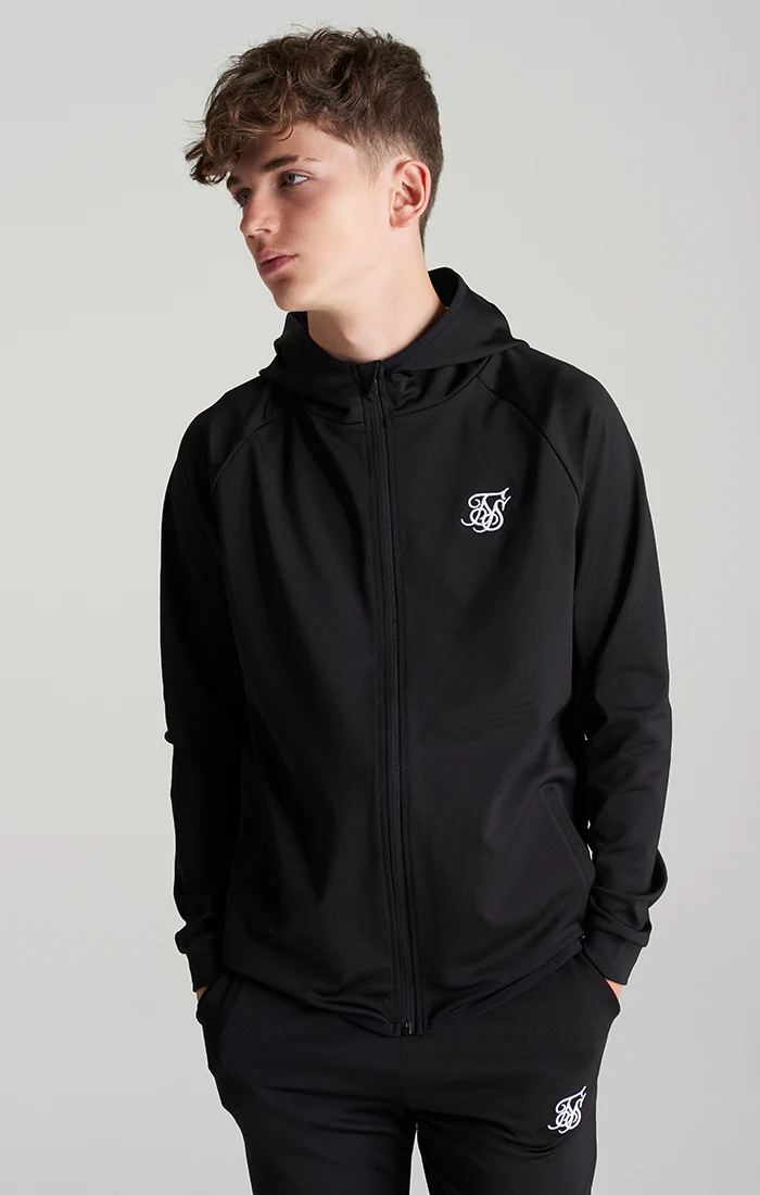 Boys Black Essential Zip Thru Hoodie - Image 7