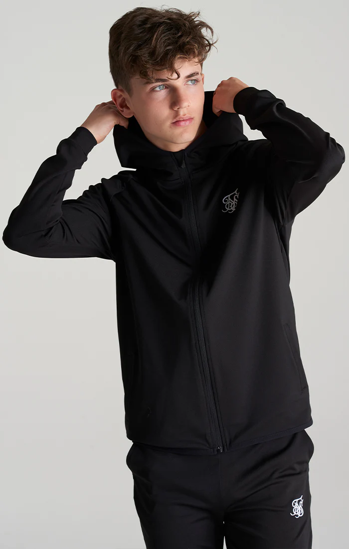 Boys Black Essential Zip Thru Hoodie - Image 8