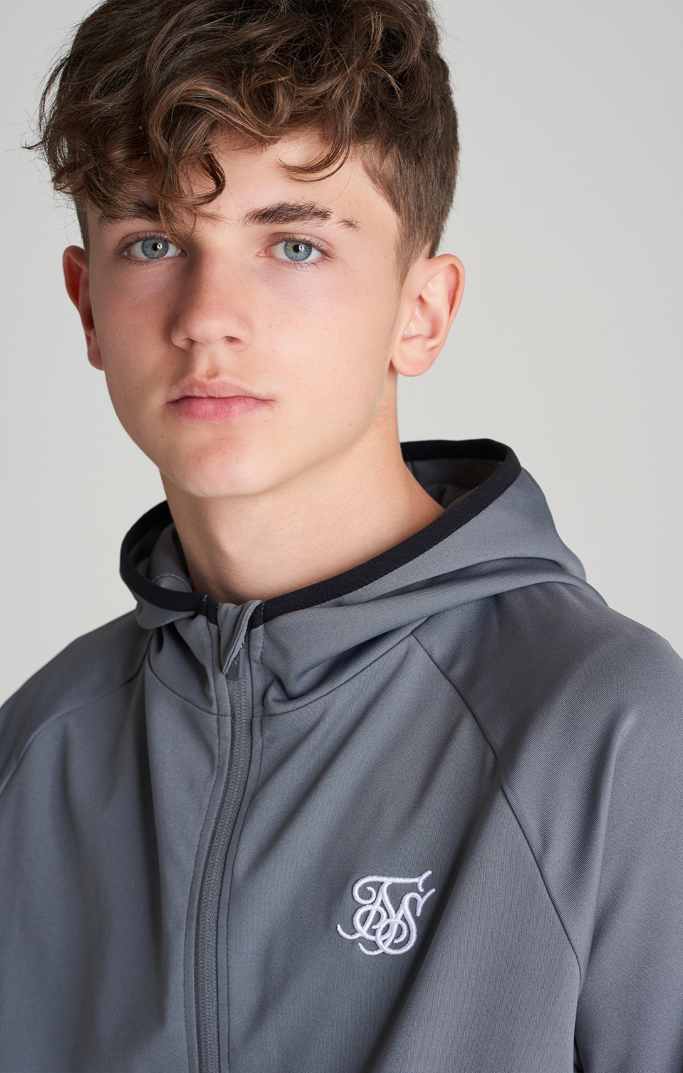 Boys Grey Essential Zip Thru Hoodie - Image 2