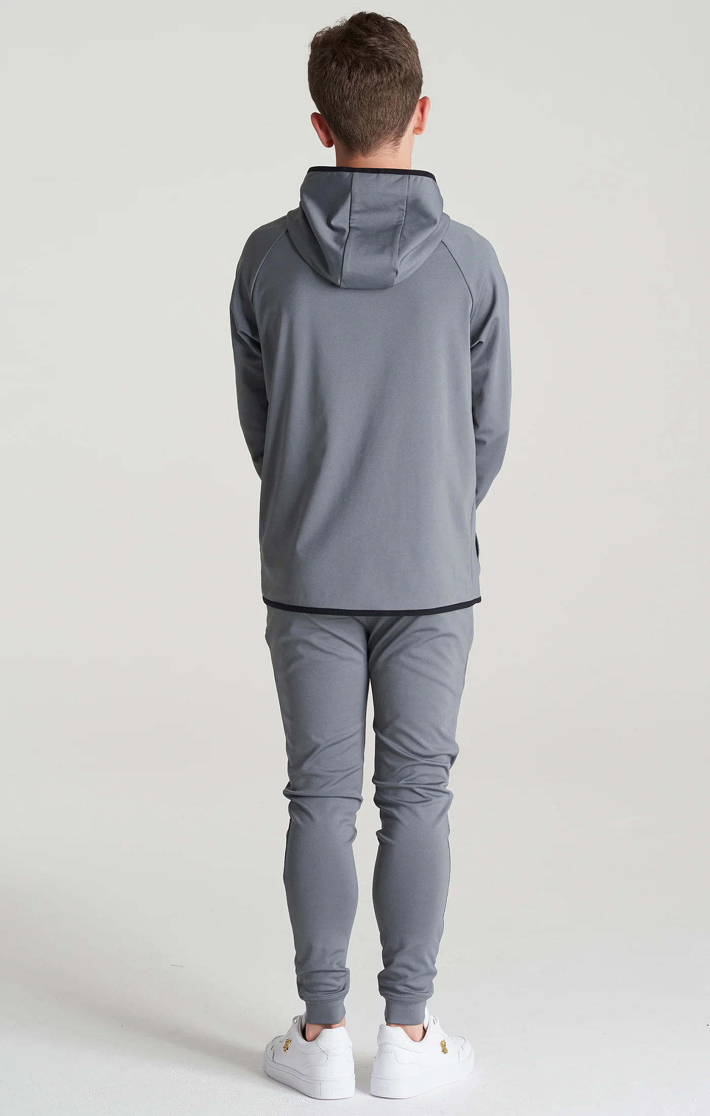 Boys Grey Essential Zip Thru Hoodie - Image 5