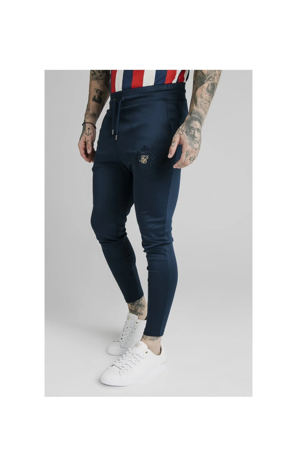 SikSilk Athlete Track Pants - Navy - Image 2