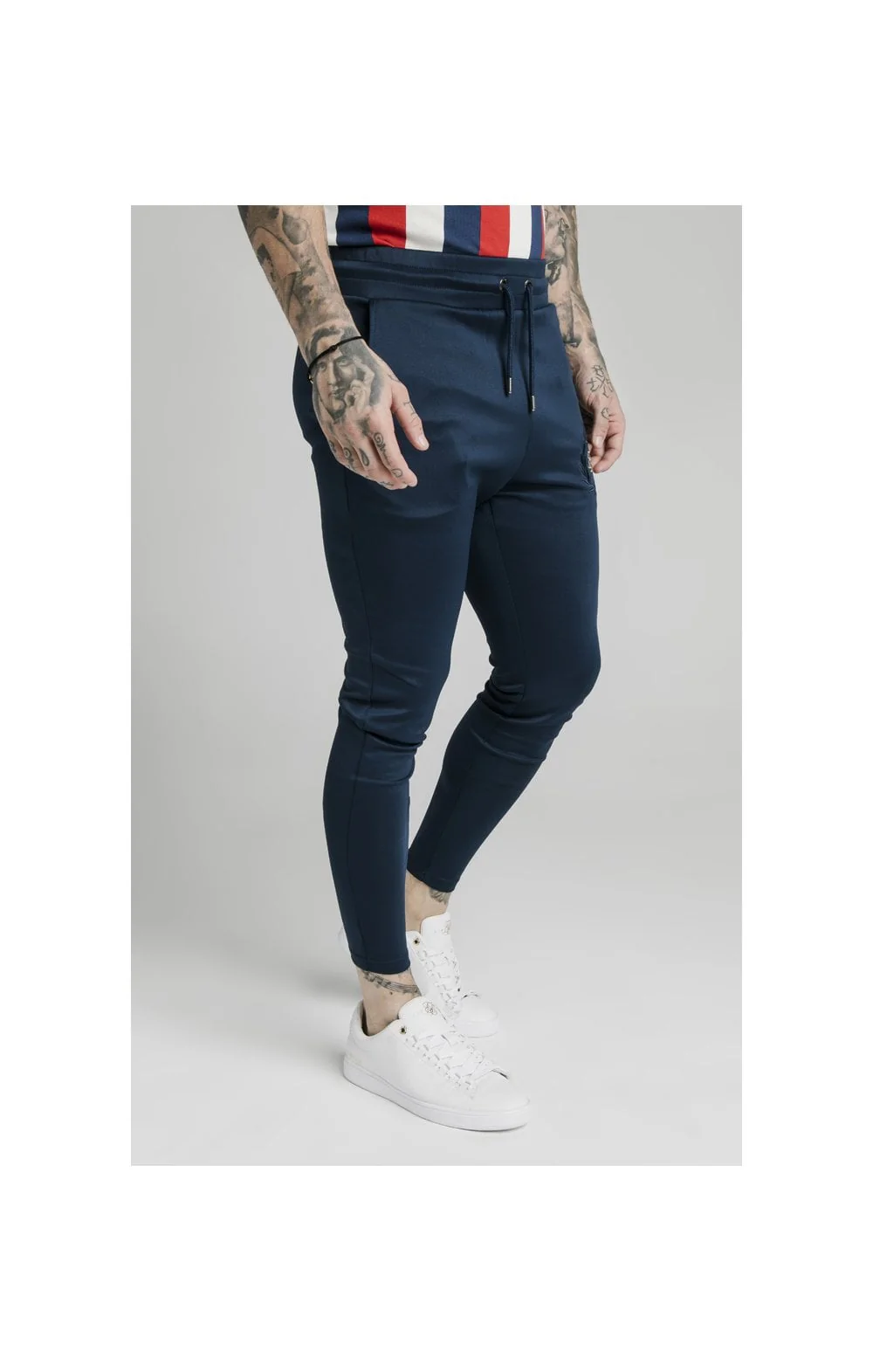 SikSilk Athlete Track Pants - Navy - Image 3
