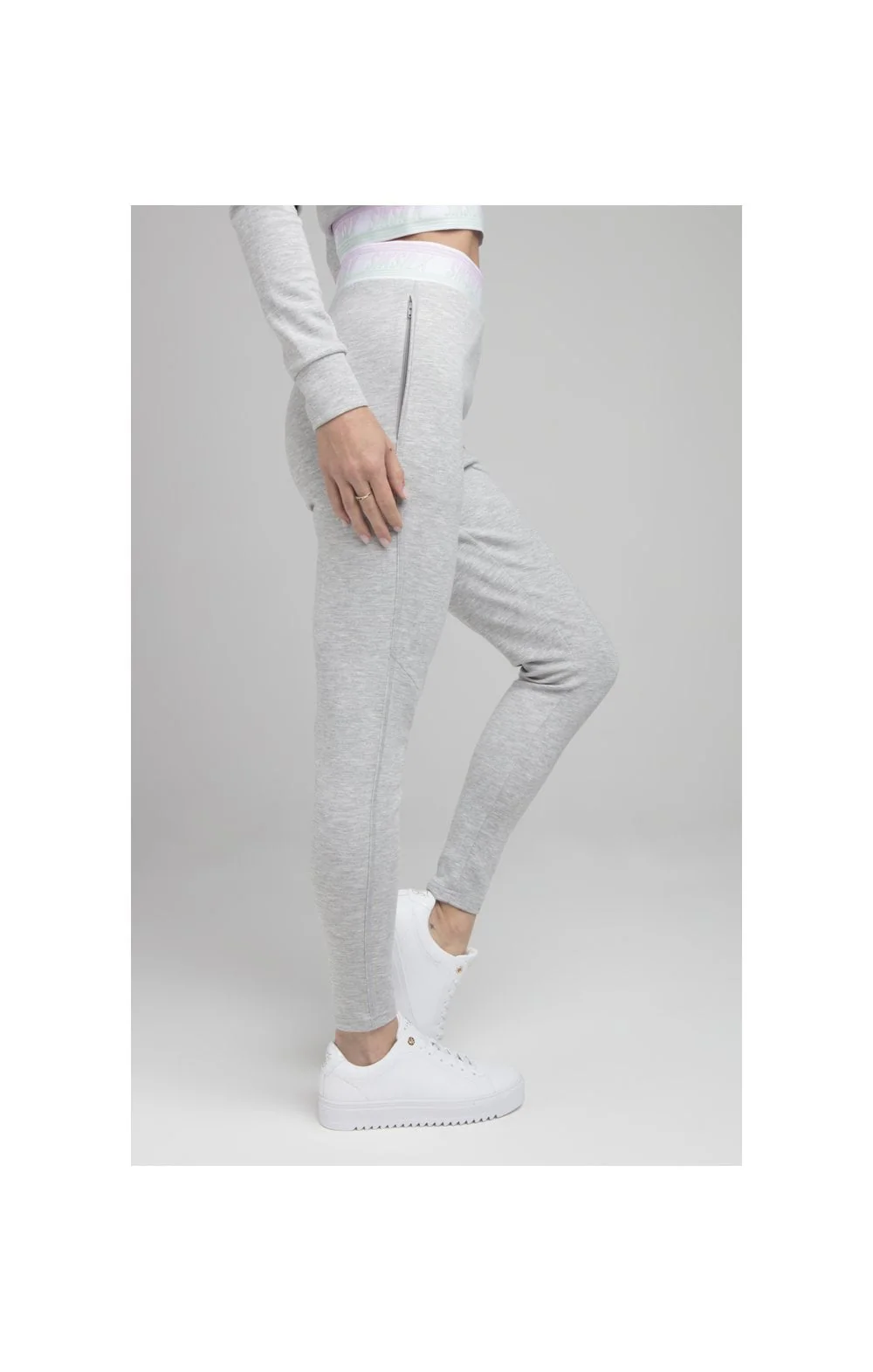 SikSilk Aurora Fade Track Pants - Grey Marl - Image 3