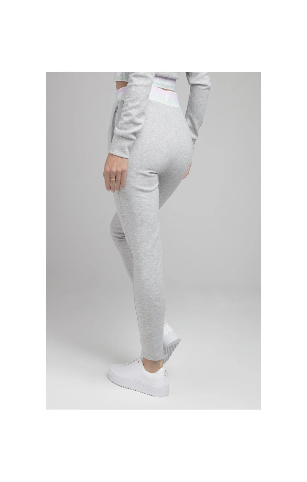 SikSilk Aurora Fade Track Pants - Grey Marl - Image 5