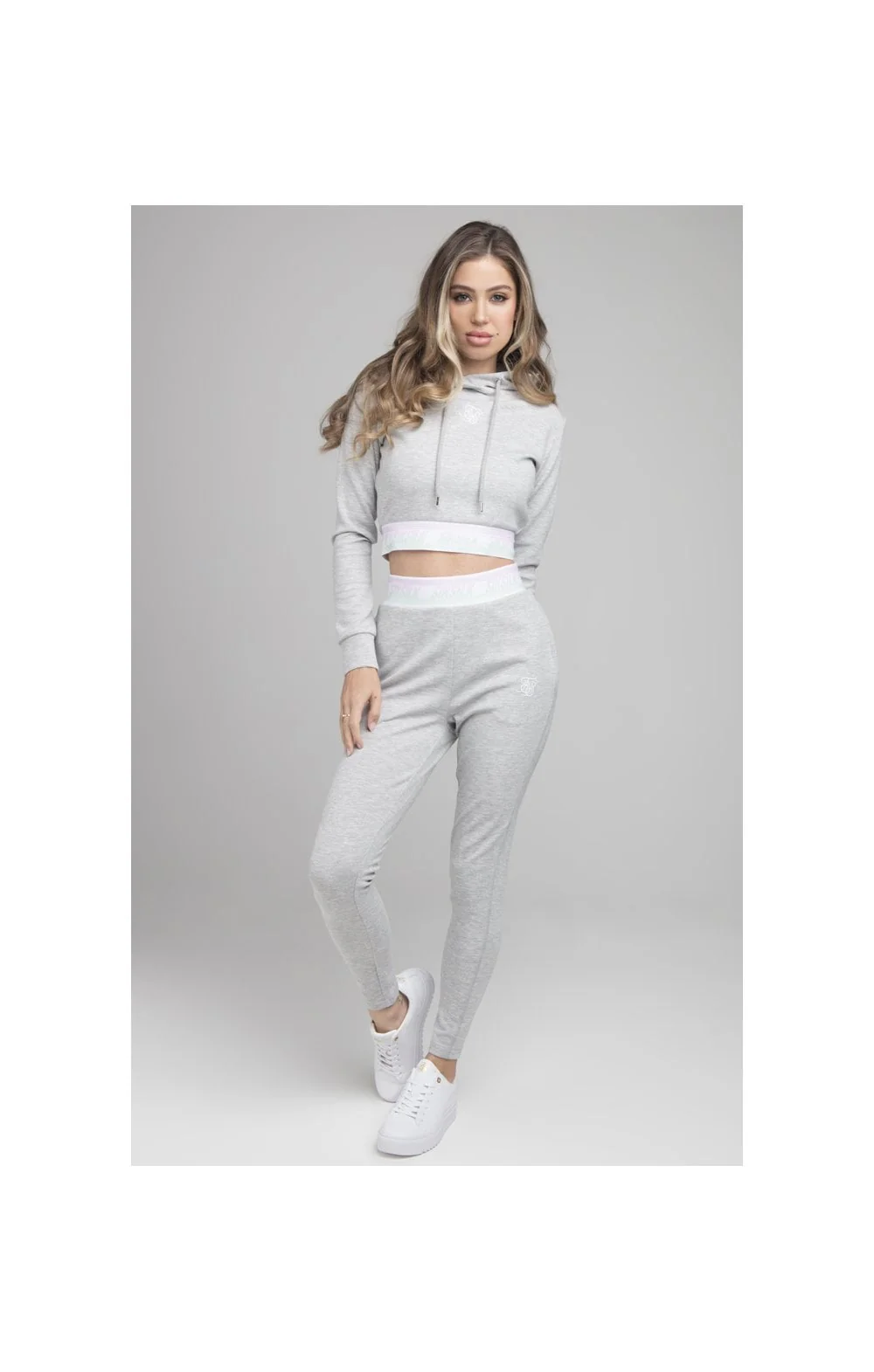 SikSilk Aurora Fade Track Pants - Grey Marl - Image 6