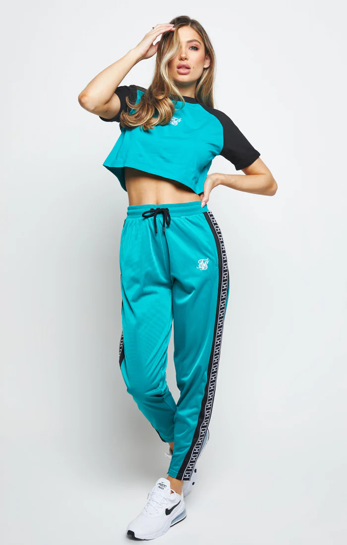 SikSilk Azure Crop Tee - Teal - Image 3