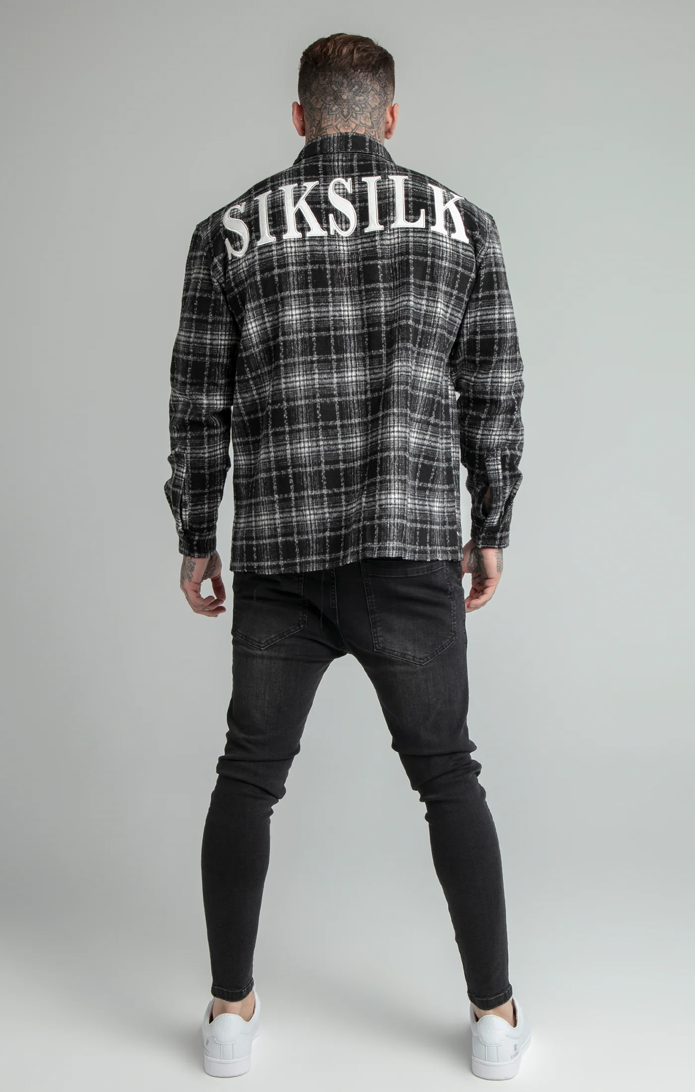 Black Distressed Check Shirt - Image 3