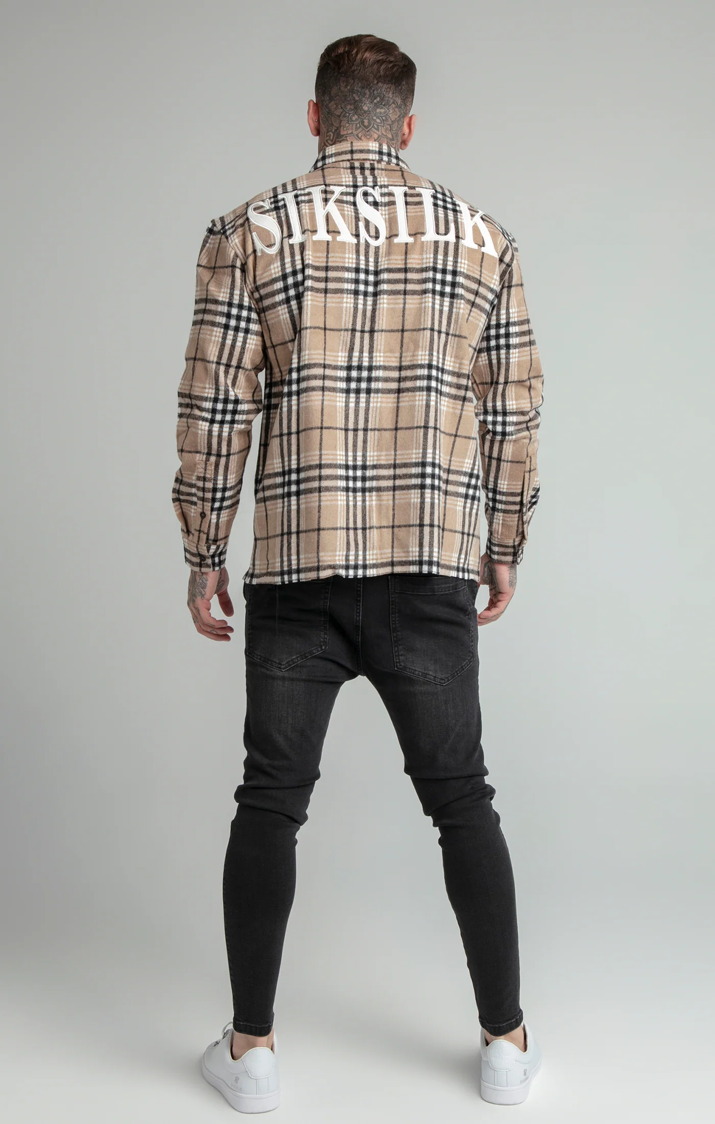 Brown Distressed Check Shirt - Image 3
