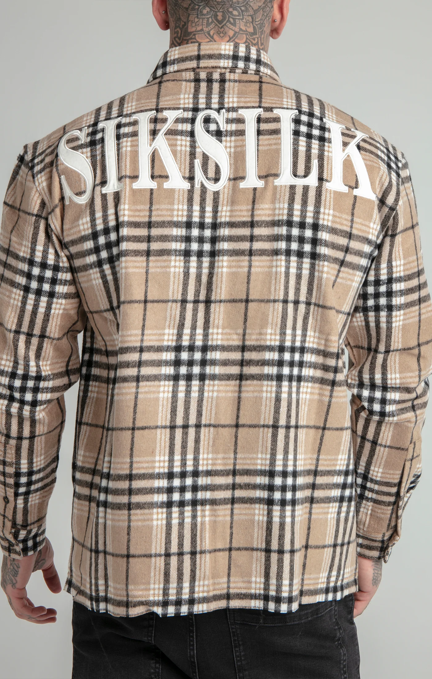 Brown Distressed Check Shirt - Image 6