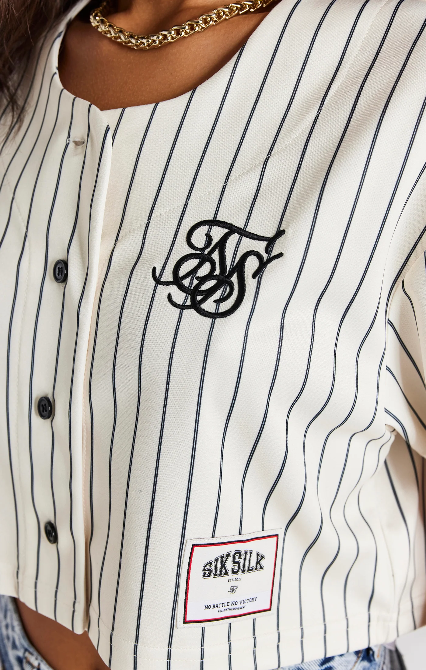Ecru Crop Baseball Jersey - Image 2
