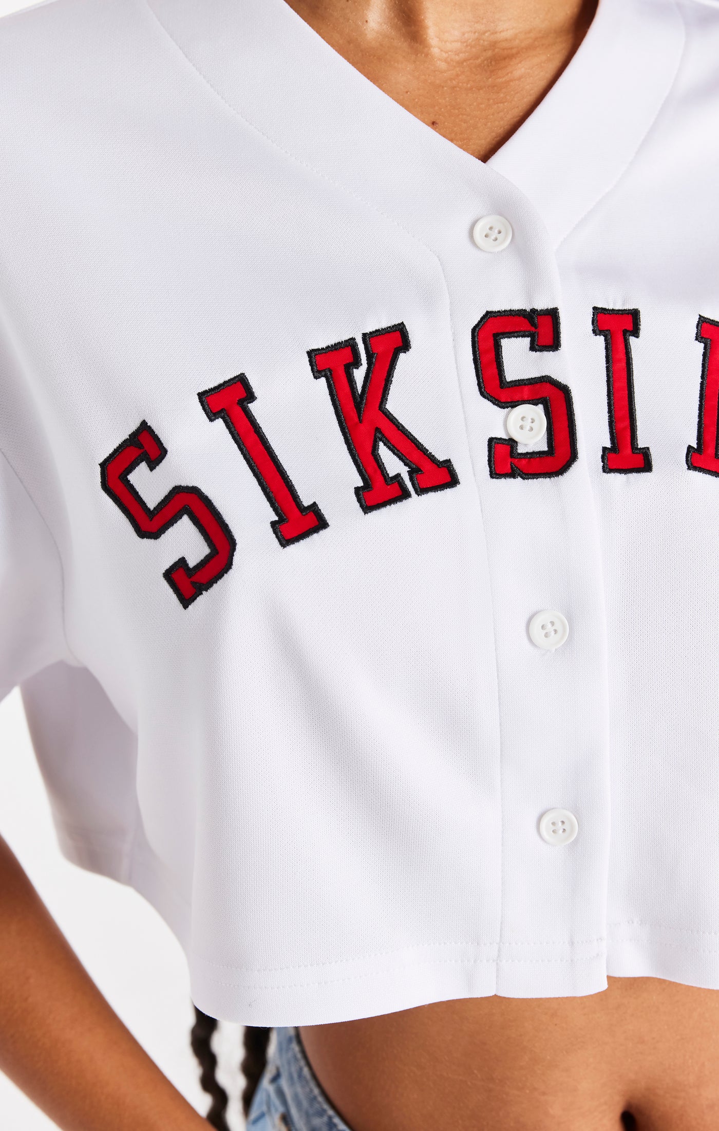 White Baseball Crop Jersey - Image 2
