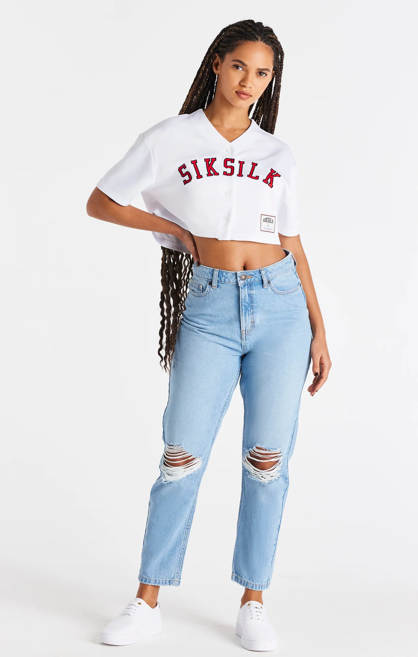 White Baseball Crop Jersey - Image 3
