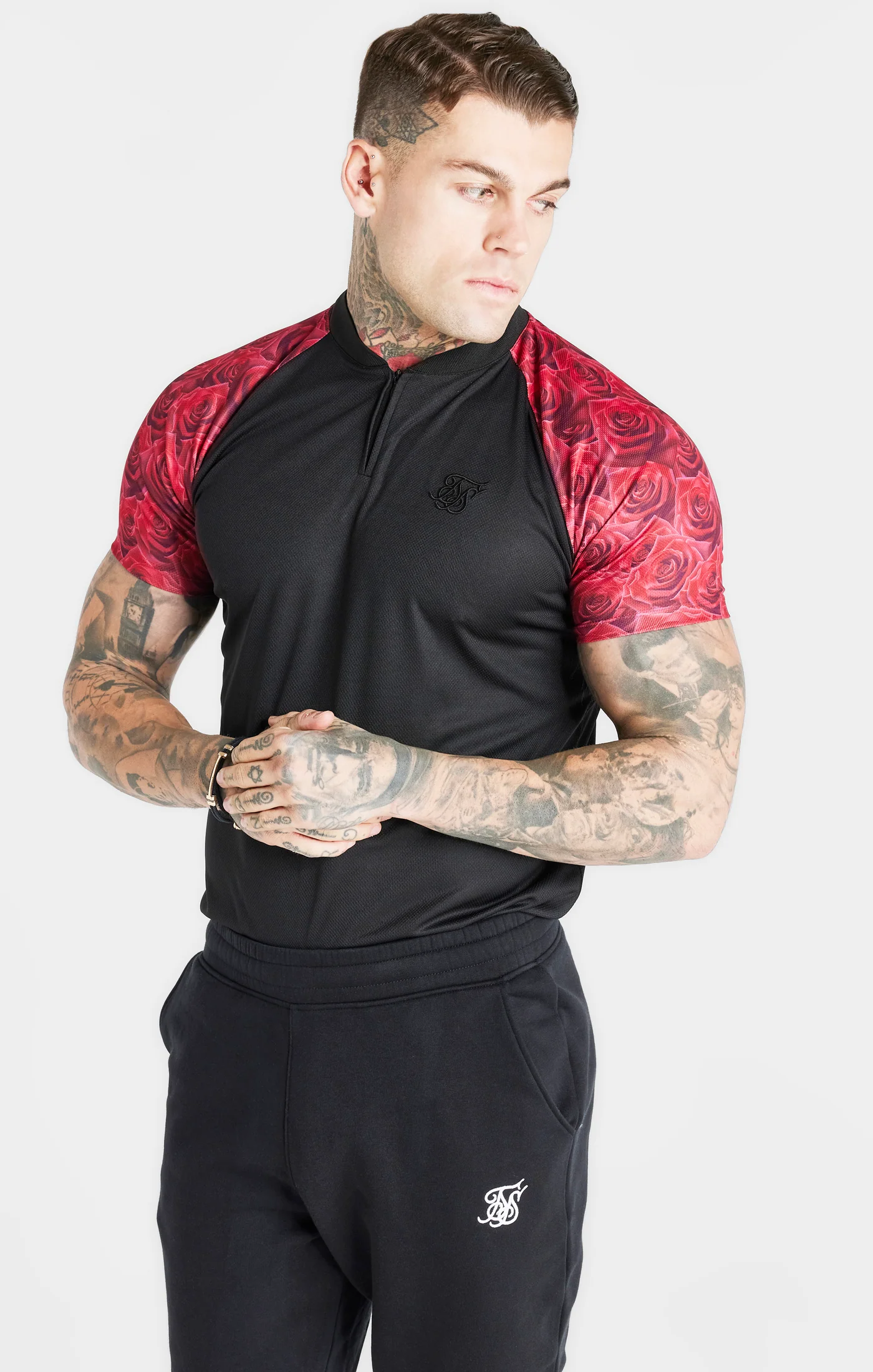 Black Fitted Baseball Jersey T-Shirt