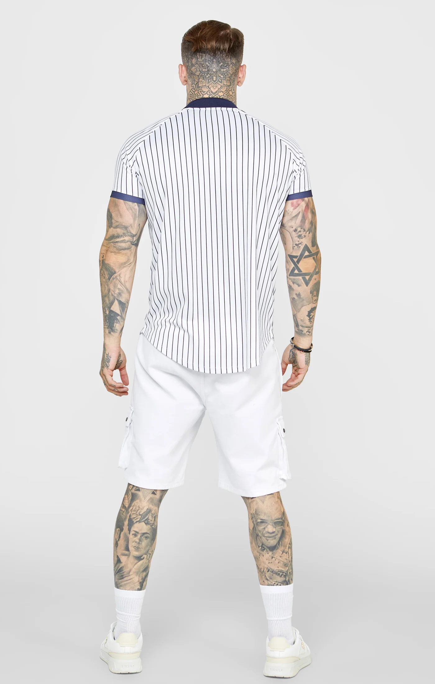 White Fitted Baseball Jersey T-Shirt - Image 5