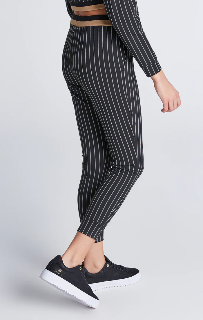 Girls Black Baseball Stripe Cropped Hoodie - Image 9