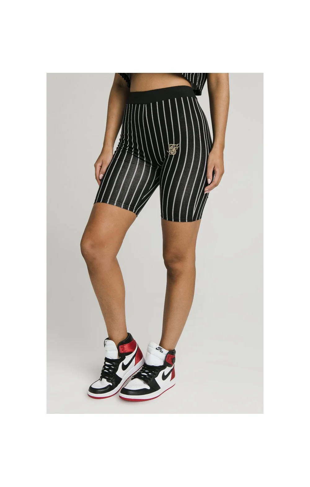 SikSilk Baseball Stripe Cycle Shorts - Black - Image 6