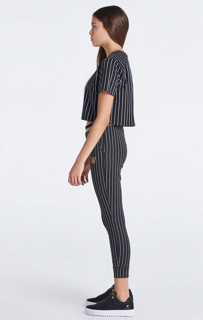 Girls Black Baseball Stripe Jogger - Image 3