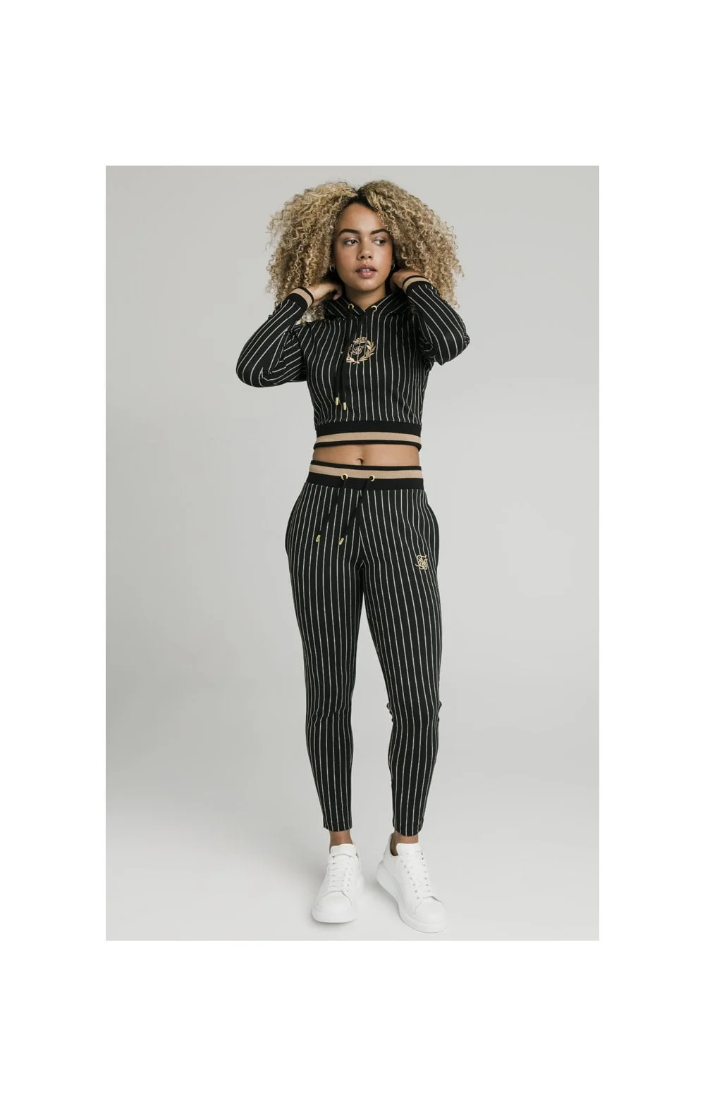 SikSilk Baseball Stripe Joggers - Black - Image 2