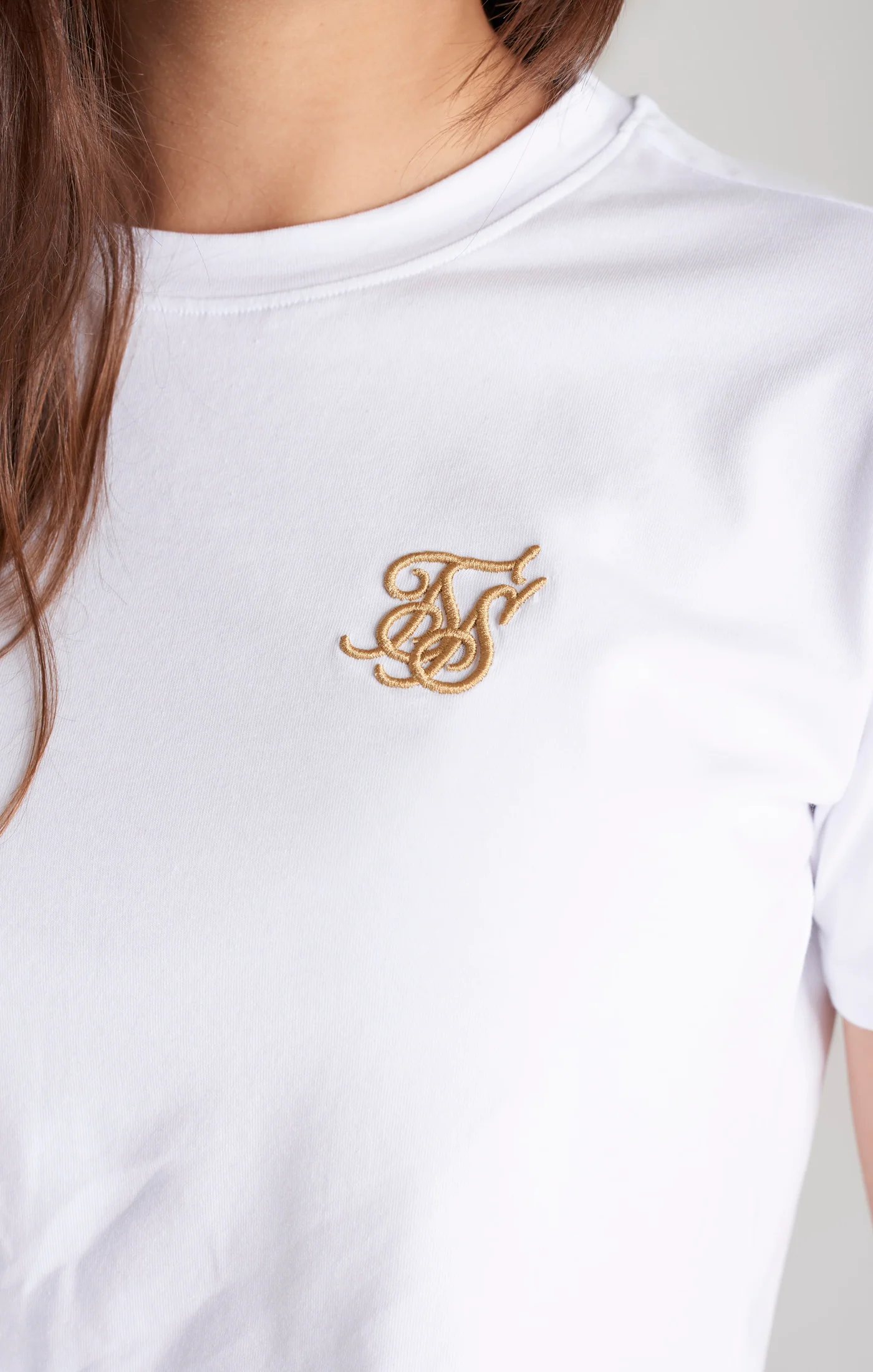 Girls White Logo Cropped T-Shirt - Image 3