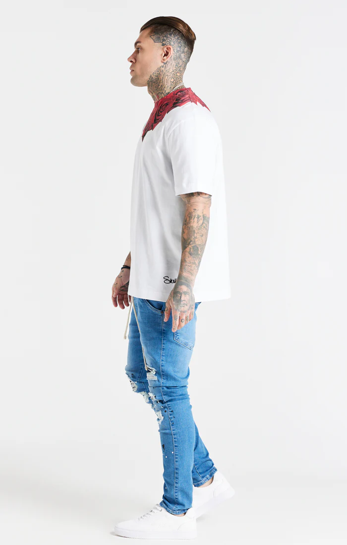 Blue Distressed Basic Cut Jean - Image 4
