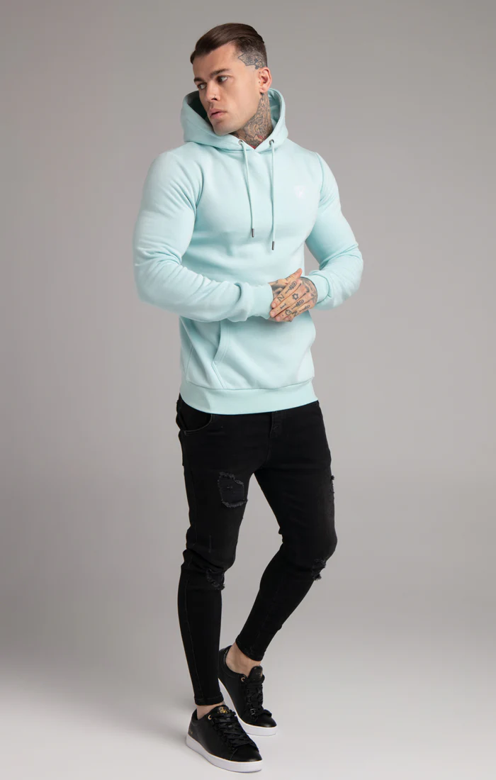 SikSilk Basic Overhead Hoodie - Light Blue - Image 3