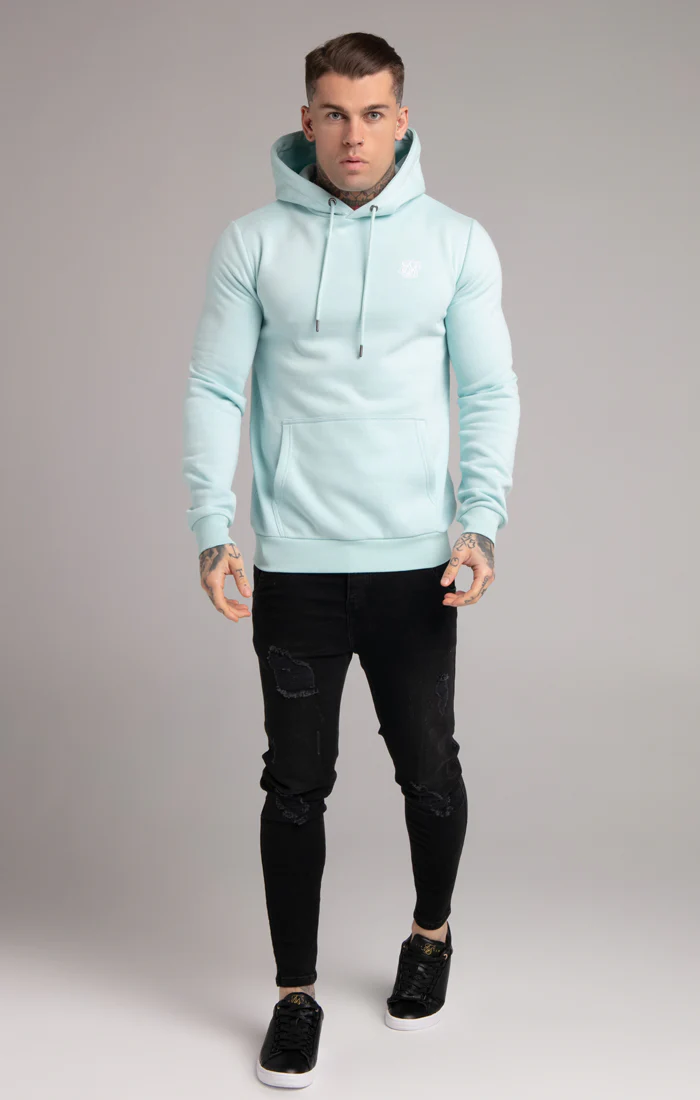 SikSilk Basic Overhead Hoodie - Light Blue - Image 4