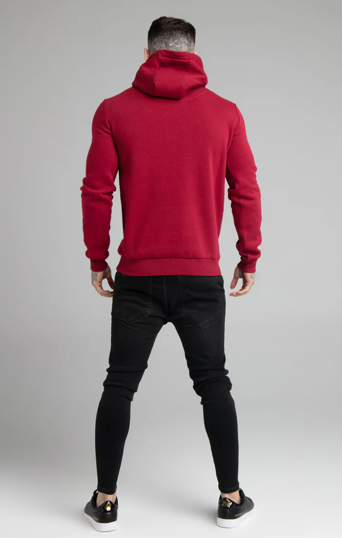 SikSilk Basic Overhead Hoodie - Red - Image 5