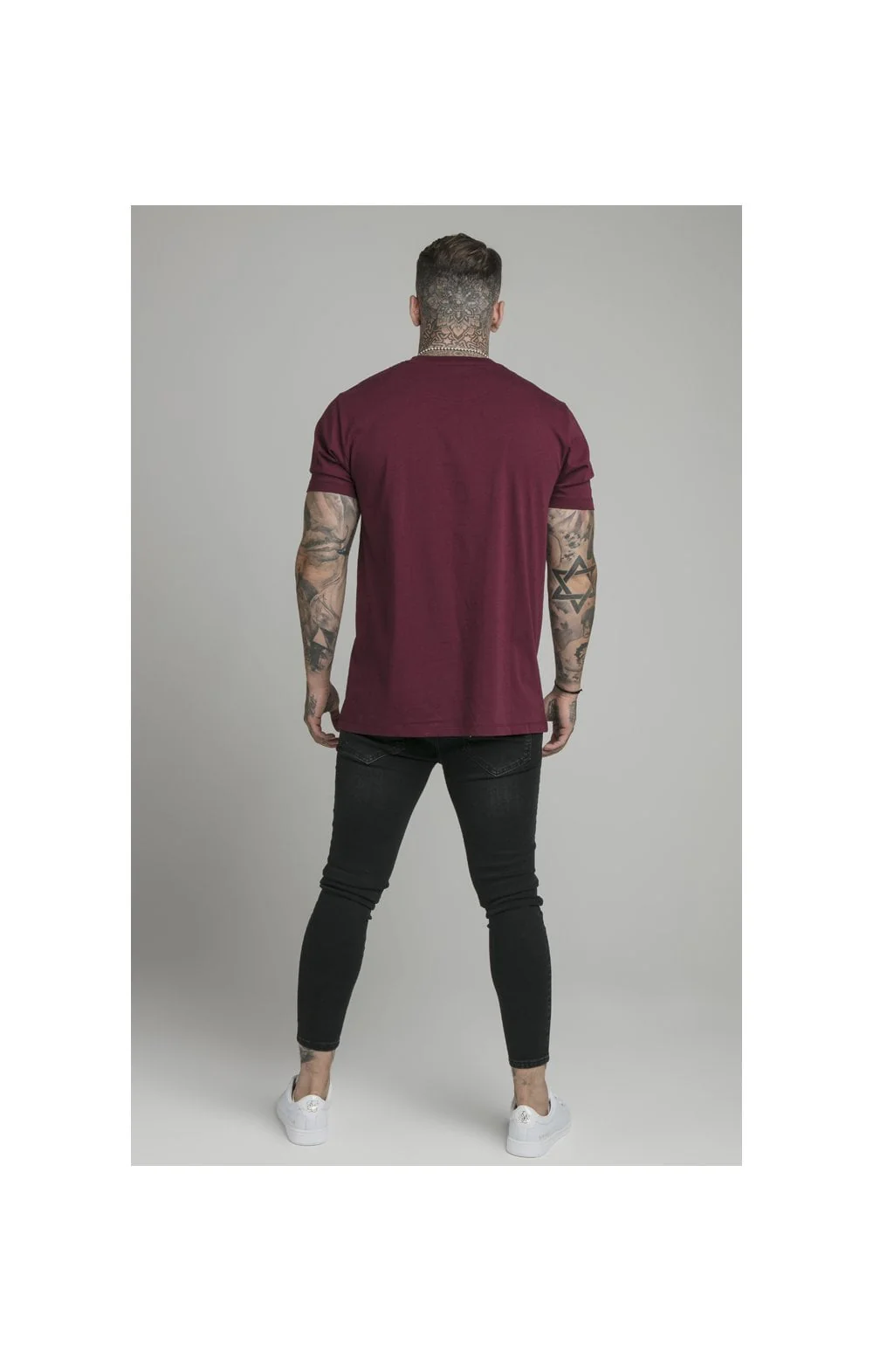 SikSilk Basic Tee - Burgundy - Image 6