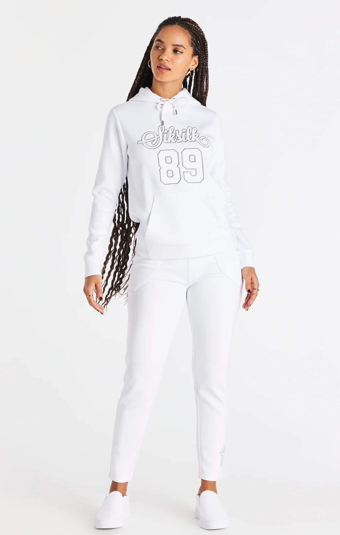 SikSilk Basketball Hoodie - White - Image 3