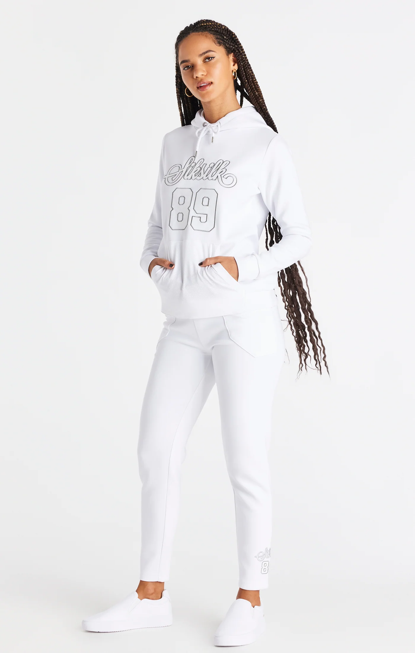 SikSilk Basketball Hoodie - White - Image 4