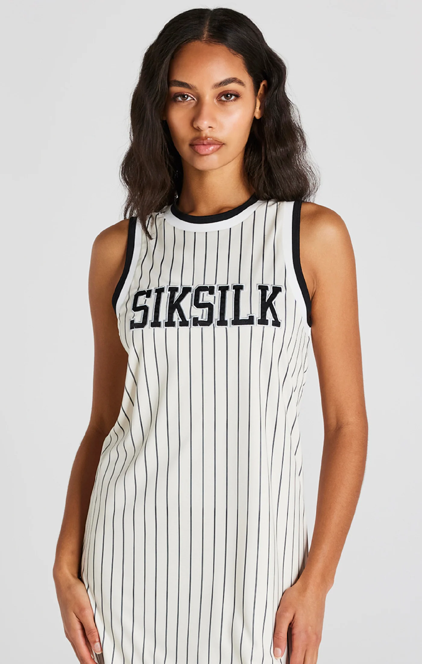 Ecru Basketball Pinstripe Dress - Image 2