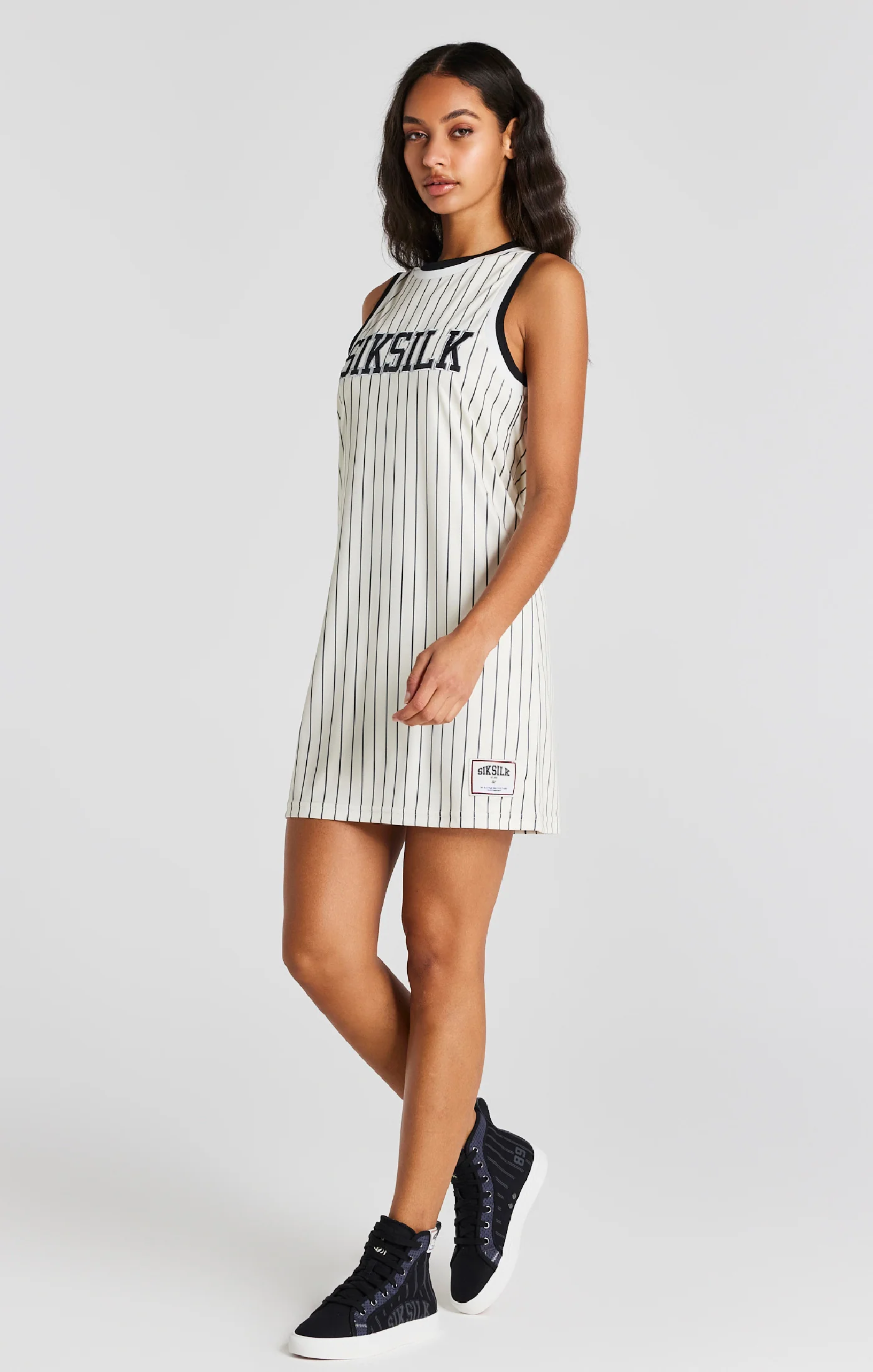 Ecru Basketball Pinstripe Dress - Image 4