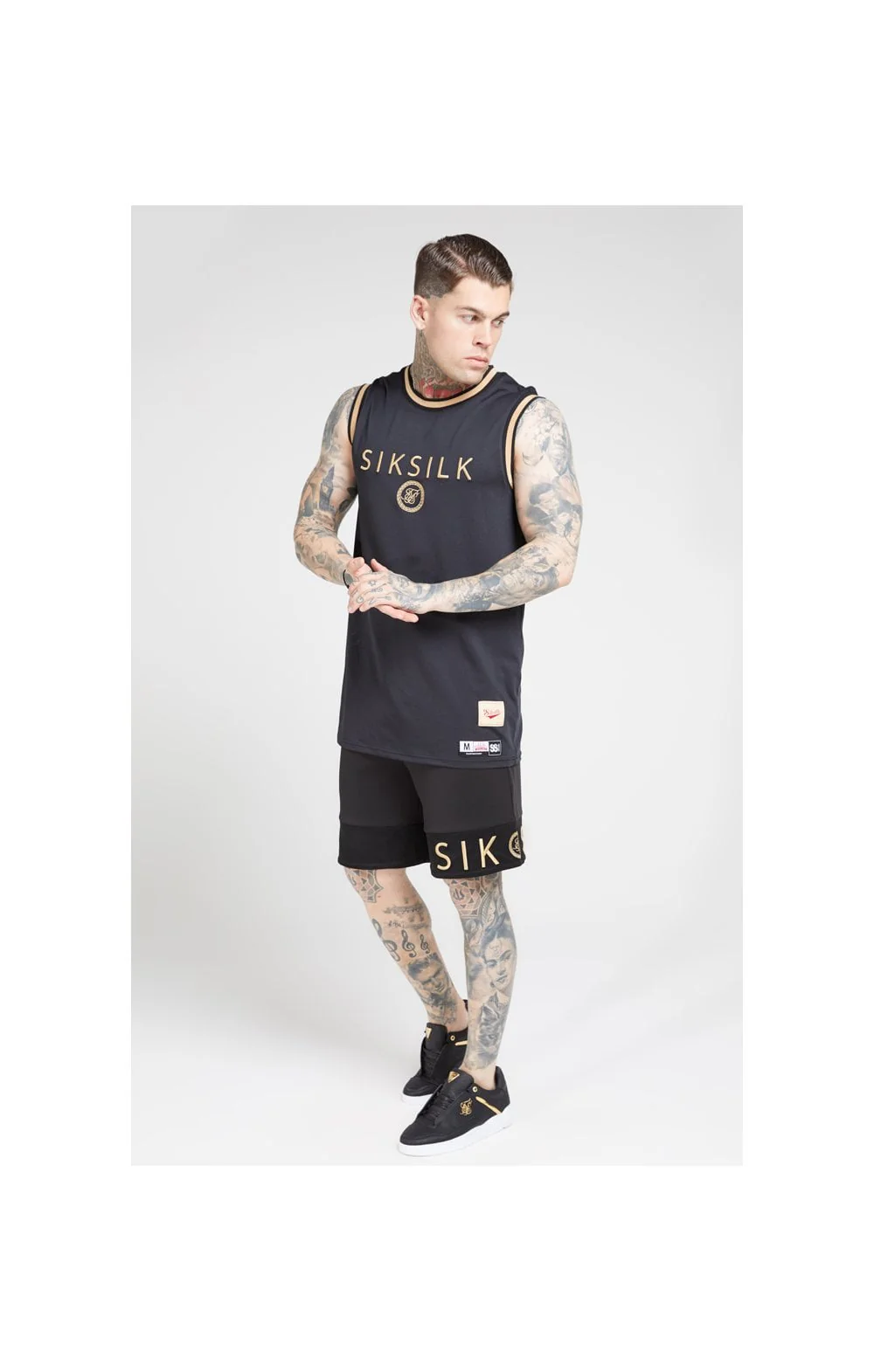 SikSilk BasketBall Vest - Black & Gold - Image 4