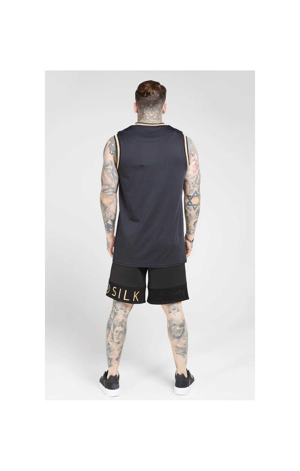 SikSilk BasketBall Vest - Black & Gold - Image 5