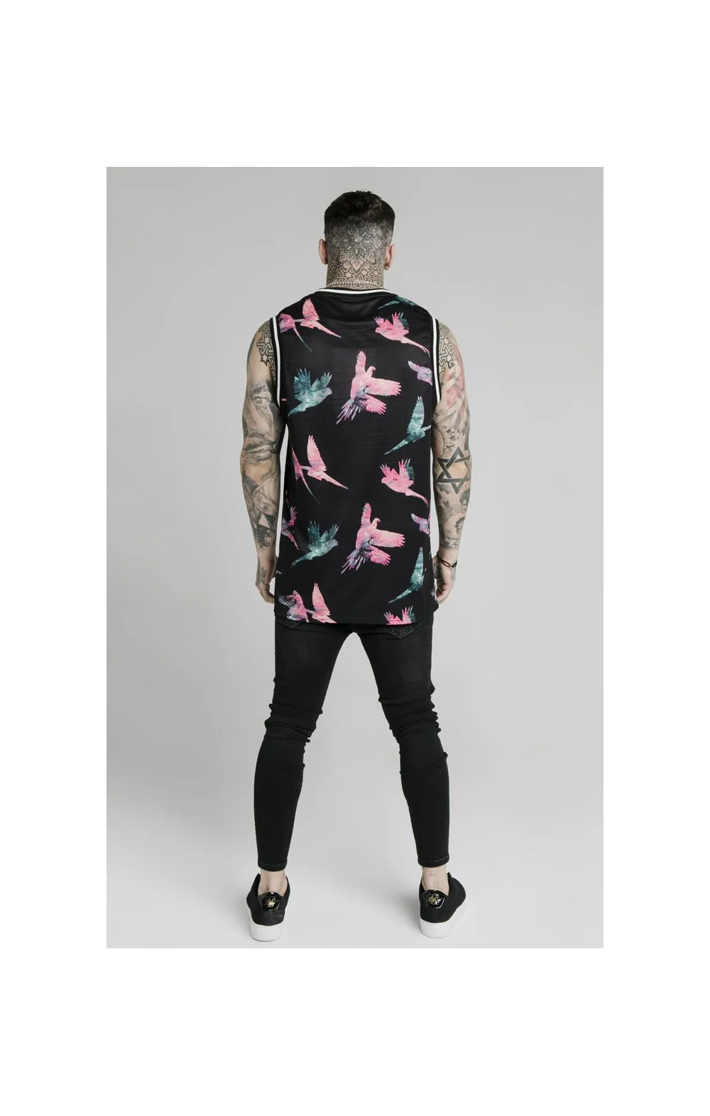 SikSilk Basketball Vest - Black,Teal & Pink - Image 5