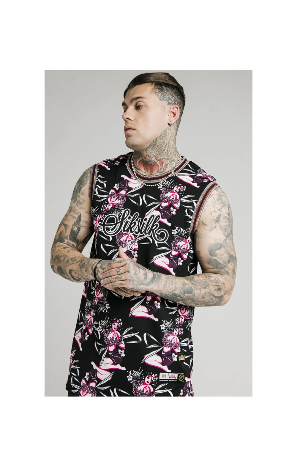 SikSilk Basketball Vest - Black & Tropics