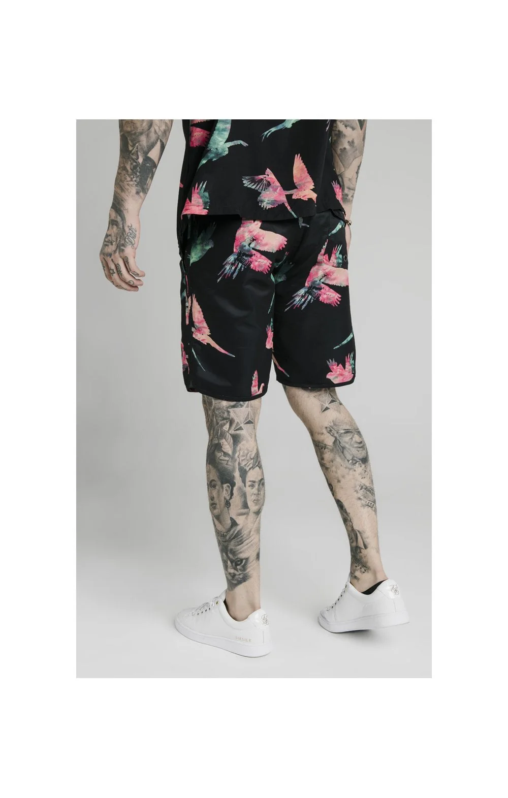 SikSilk Board Shorts - Black,Teal & Pink - Image 4