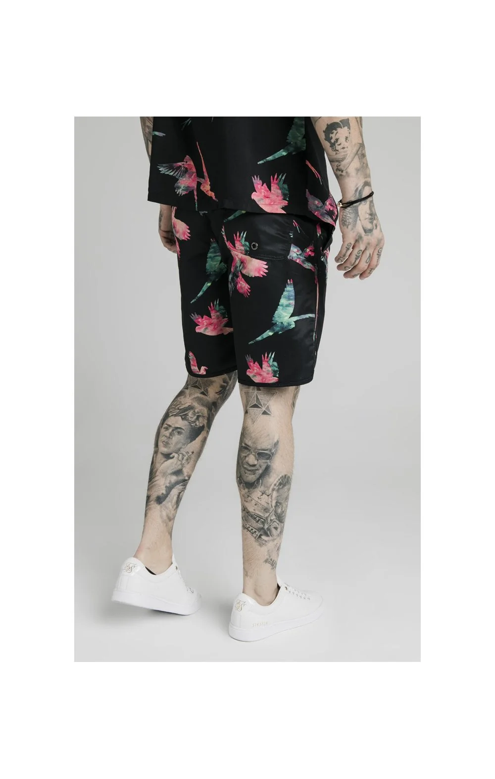 SikSilk Board Shorts - Black,Teal & Pink - Image 5
