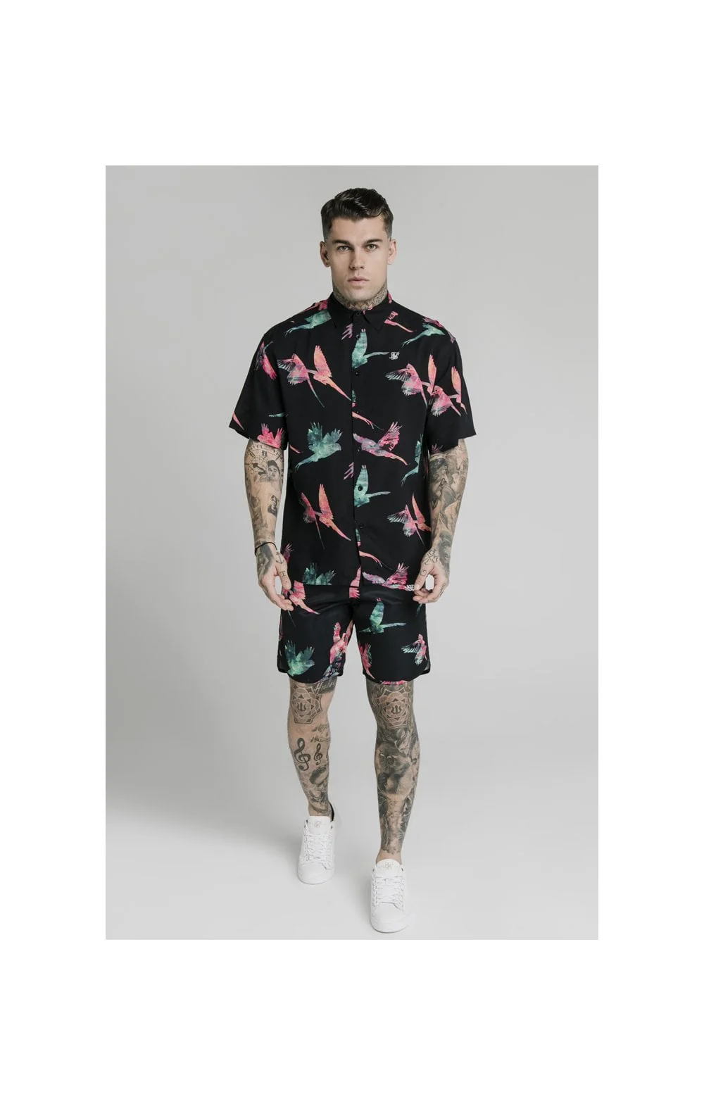 SikSilk Board Shorts - Black,Teal & Pink - Image 6