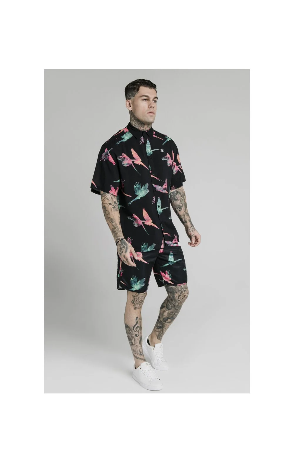 SikSilk Board Shorts - Black,Teal & Pink - Image 7