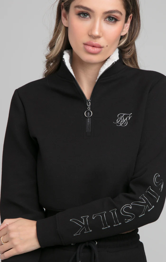 SikSilk Borg 1/4 Zip Track Top - Black - Image 2