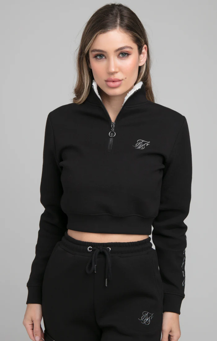 SikSilk Borg 1/4 Zip Track Top - Black - Image 3