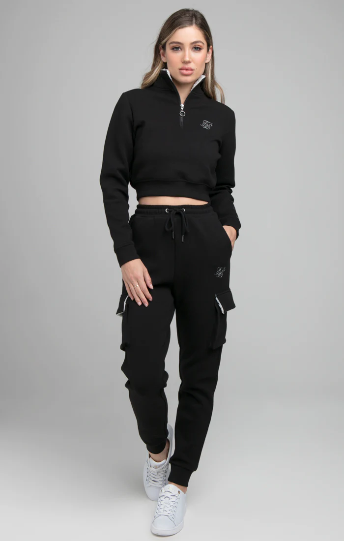 SikSilk Borg 1/4 Zip Track Top - Black - Image 4