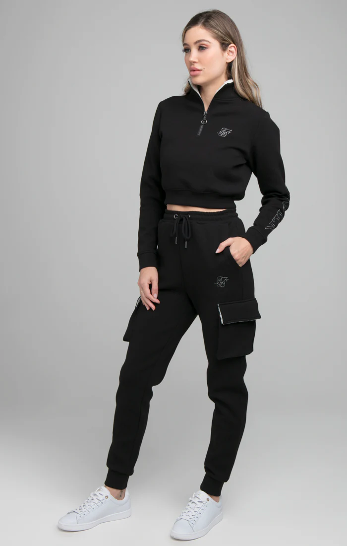 SikSilk Borg 1/4 Zip Track Top - Black - Image 5