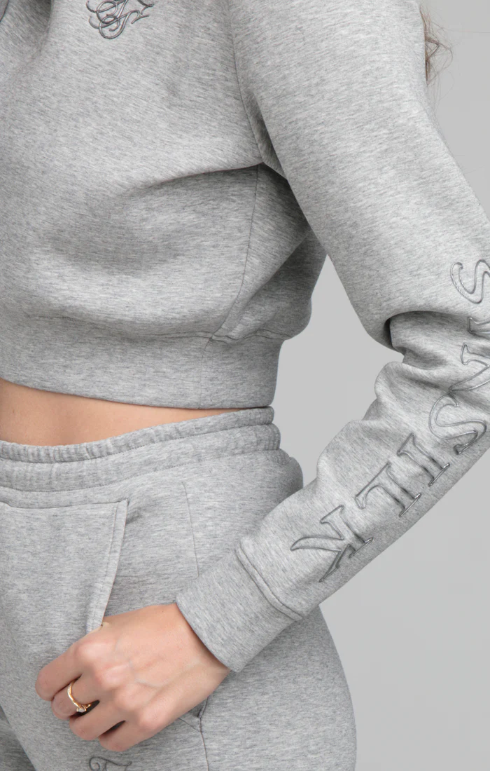 SikSilk Borg 1/4 Zip Track Top - Grey Marl - Image 3