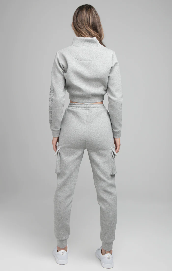 SikSilk Borg 1/4 Zip Track Top - Grey Marl - Image 8