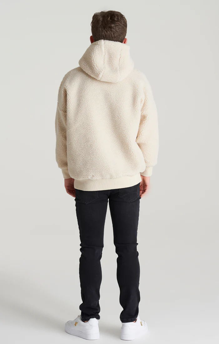 Boys Ecru Borg Hoodie - Image 6