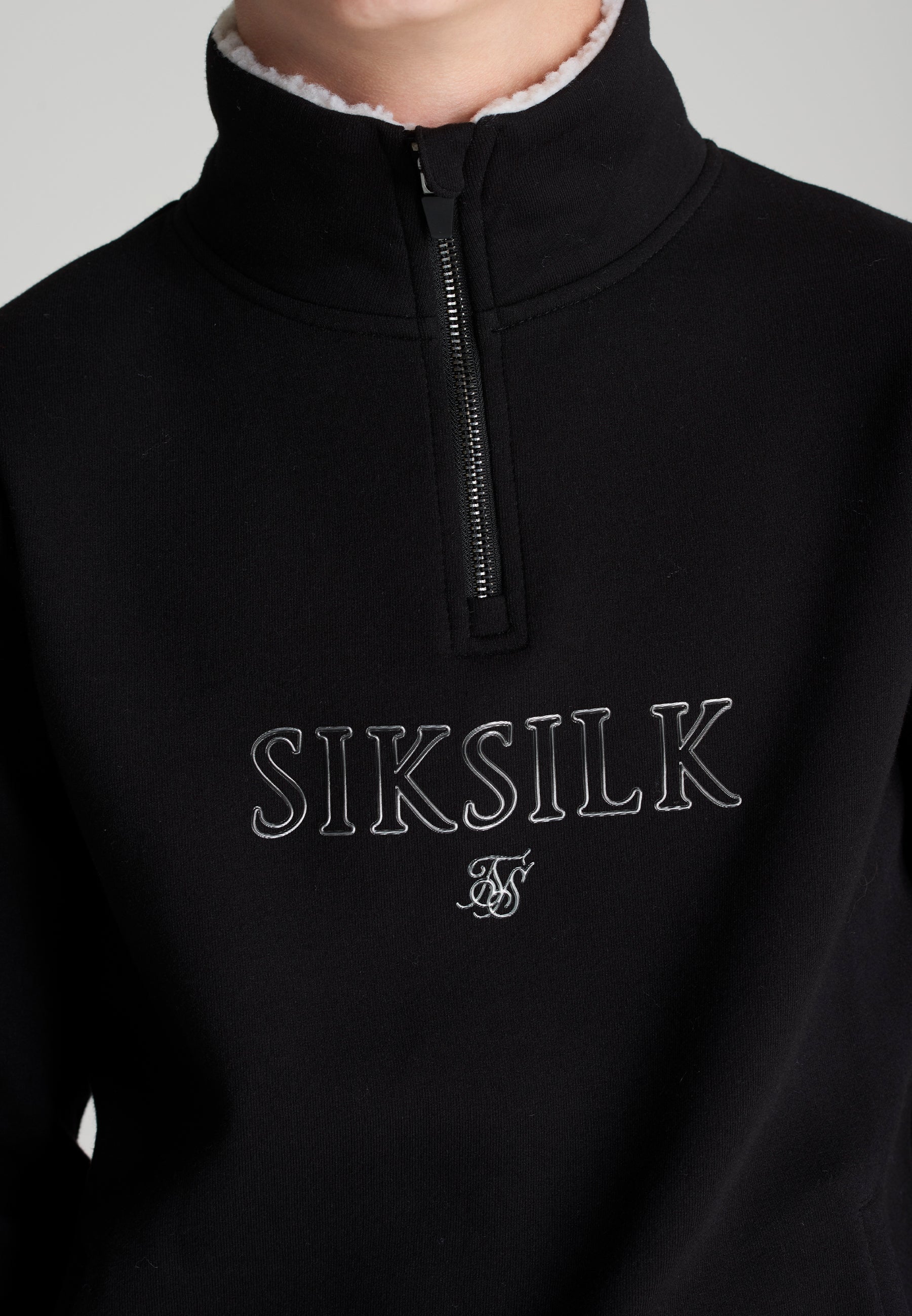 Boys Black Borg 1/4 Funnel Neck Hoodie - Image 2