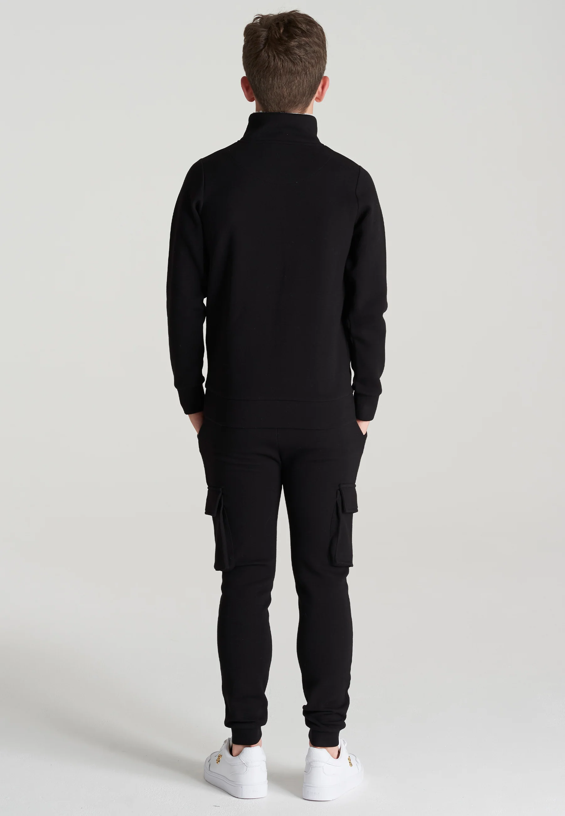 Boys Black Borg 1/4 Funnel Neck Hoodie - Image 5